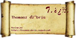 Thomasz Ábris névjegykártya